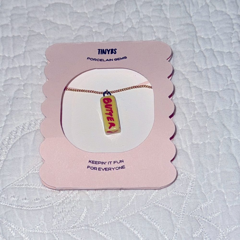Porcelain butter block necklace